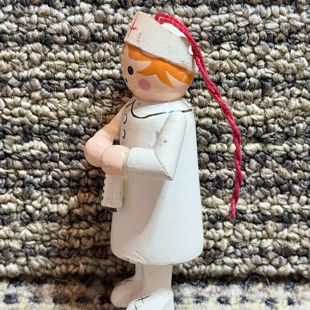 Hand painted wooden Nurse Figurine Ornament Graduation